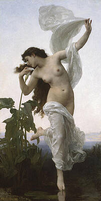 1881, Dawn, also known as the Girl with a Lily By William-Adolphe Bouguereau by William-Adolphe Bouguereau