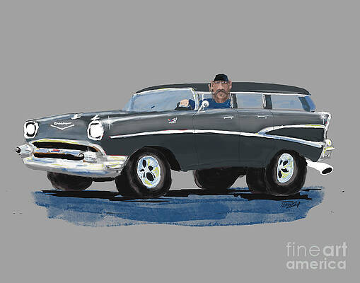 Wall Art - Digital Art - 1957 Chevy Wagon by Doug Gist