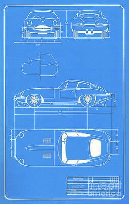 1963 Jaguar XKE Fixed Head Coupe Factory Blueprint by Retrographs 1963 Jaguar XKE Fixed Head Coupe Factory Blueprint by Retrographs