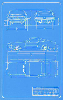 1967 Mustang GT500 Fastback Factory Blueprint by Retrographs 1967 Mustang GT500 Fastback Factory Blueprint by Retrographs