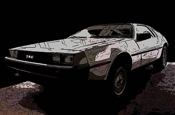 1985 DeLorean DMC-12 /'Back to the Future Auto Car Art Silk Wall Poster 24x36/"