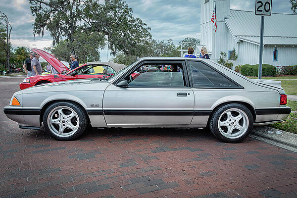 Wall Art - Photograph - 1989 Silver Ford Mustang LX 5.0 Hatchback X107 by Rich Franco