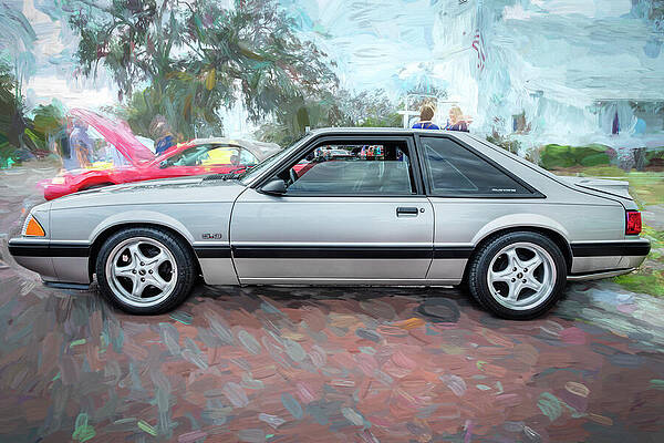Wall Art - Photograph - 1989 Silver Ford Mustang LX 5.0 Hatchback X110 by Rich Franco