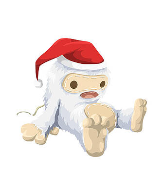 Wall Art - Drawing - Furry Santa Lets be Naughty and Save Santa the Trip by Kanig Designs