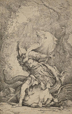 Jason and the Dragon Print by Salvator Rosa