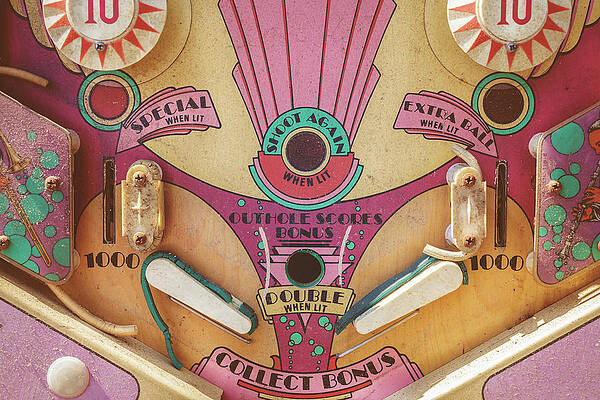 Vintage Pinball Machine print by Martin Bergsma
