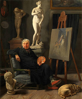  Portrait of the painter C. A. Lorentzen Print by Martinus Rorbye