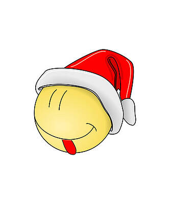 Wall Art - Drawing - Santa Claus Emoji Lets Be Naughty and Save Santa the Trip by Kanig Designs