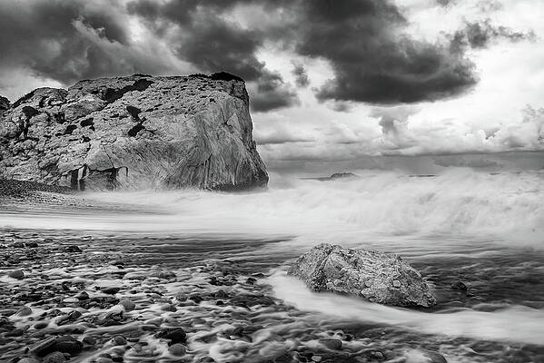 Seascape with windy waves during stormy weather. by Michalakis Ppalis Seascape with windy waves during stormy weather. by Michalakis Ppalis