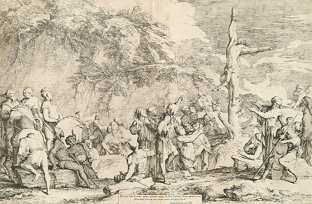 The Crucifixion of Polycrates Print by Salvator Rosa