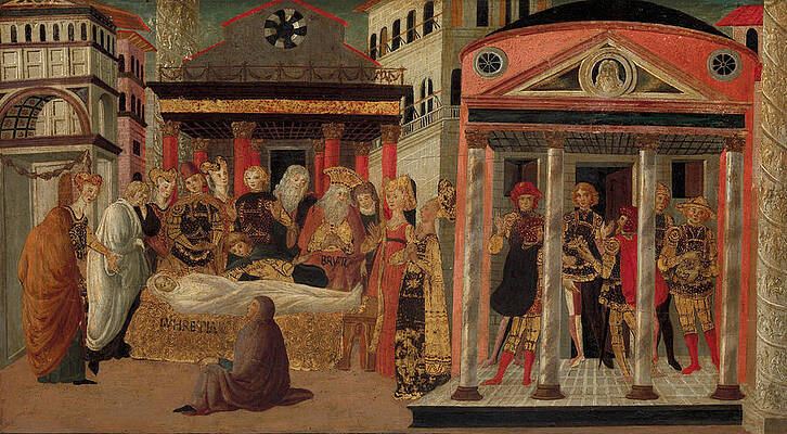 The Funeral of Lucretia Print by Master of Marradi