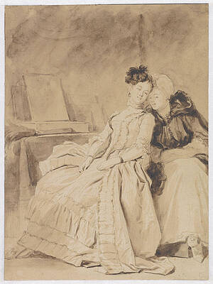 The Intimate Conversation Print by Jean-Honore Fragonard