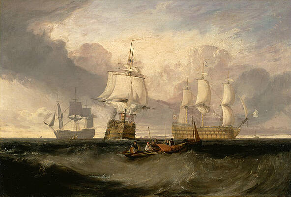 The Victory Returning from Trafalgar, in Three Positions Print by Joseph Mallord William Turner