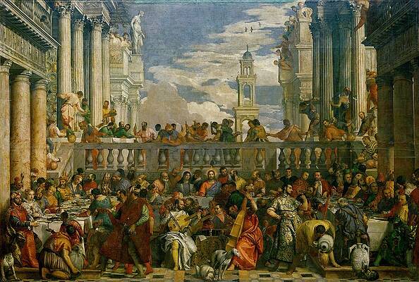Wall Art - Painting - The Wedding Feast At Cana #1 by Paolo Veronese