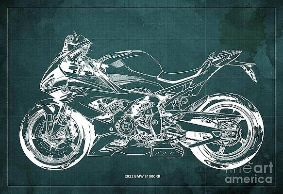 Acrylic Glass Wall Art Glass Picture Poster BMW hp4 s1000rr abstract pictures MOTORCYCLE XXL 