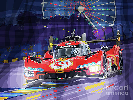 Wall Art - Mixed Media - 2023 LeMans 24 Ferrari 499P #51 Winner 01 by Yuriy Shevchuk