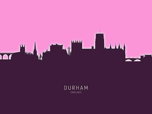 Wall Art - Digital Art - Durham England Skyline Cityscape #24 by Michael Tompsett
