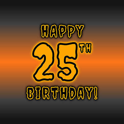 [ Thumbnail: 25th Halloween Birthday - Spooky, Eerie, Black And Orange Text - Birthday On October 31 Acrylic Print ]