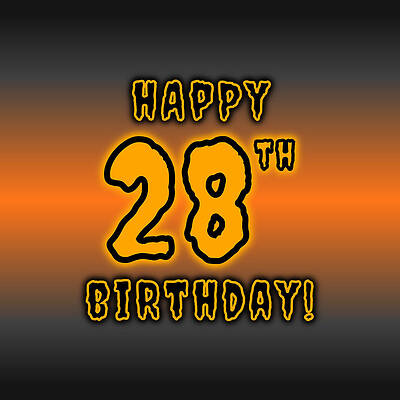 [ Thumbnail: 28th Halloween Birthday - Spooky, Eerie, Black And Orange Text - Birthday On October 31 Poster ]
