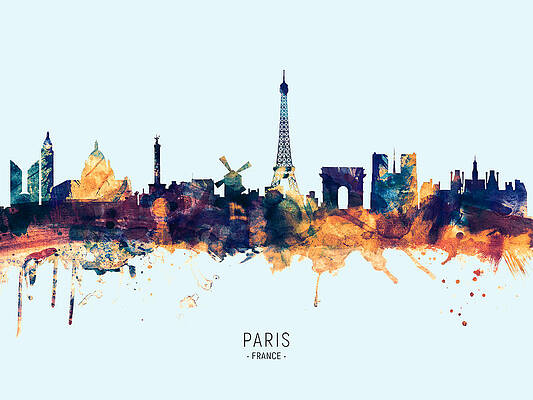 unframed #3109 Paris France Skyline art print