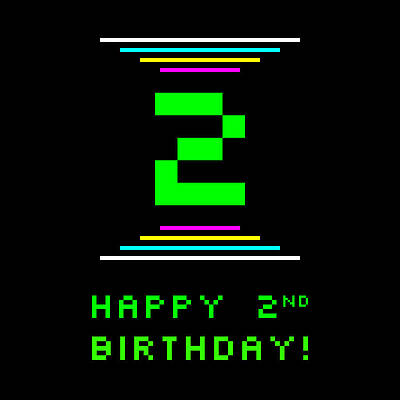 [ Thumbnail: 2nd Birthday - Nerdy Geeky Pixelated 8-Bit Computing Graphics Inspired Look Youth T-Shirt ]