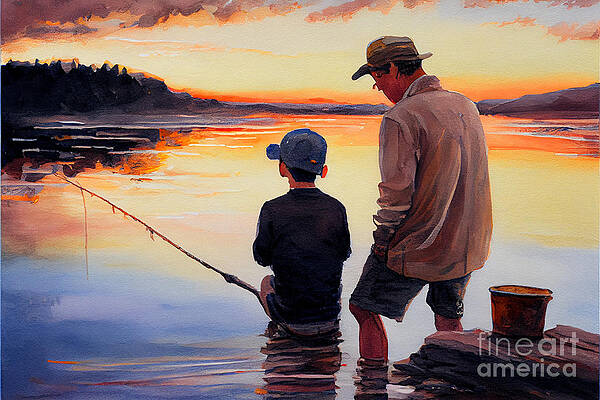 Father And Son Fishing Art for Sale - Fine Art America