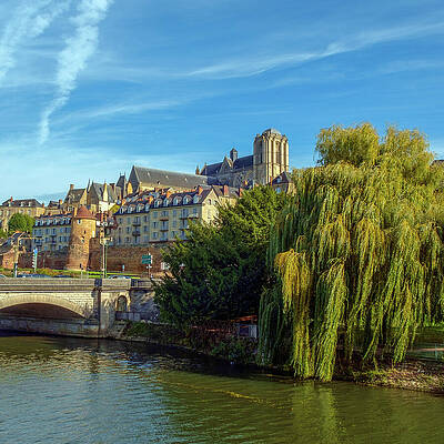 Wall Art - Photograph - Buildings of old town Le Mans line the River Sarthe, Le Mans, Sa #3 by Seeables Visual Arts