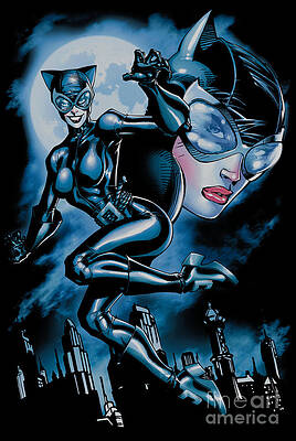 Wall Art - Digital Art - Catwoman by Sarah Burdekin
