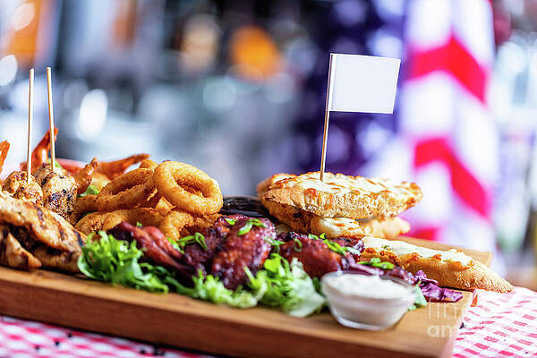Grilled snack plate served in american restaurant by Michal Bednarek Grilled snack plate served in american restaurant by Michal Bednarek