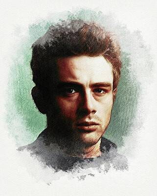 Wall Art - Painting - James Dean, Movie Legend #3 by Esoterica Art Agency
