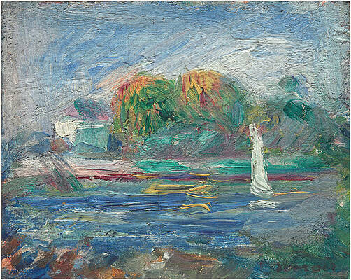 Wall Art - Mixed Media - The Blue River #3 by Pierre-Auguste Renoir