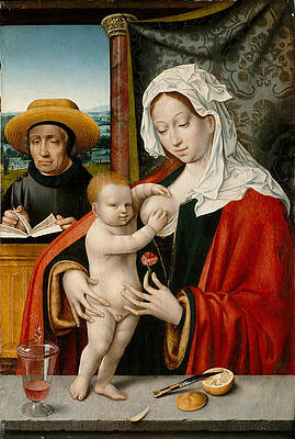 The Holy Family Print by Workshop of Joos van Cleve