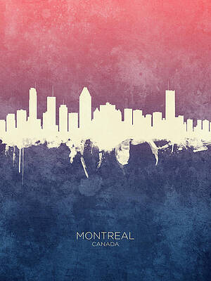 Wall Art - Digital Art - Montreal Canada Skyline #33 by Michael Tompsett