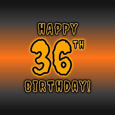 [ Thumbnail: 36th Halloween Birthday - Spooky, Eerie, Black And Orange Text - Birthday On October 31 Wood Print ]