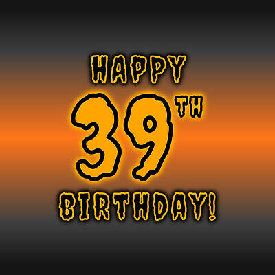 [ Thumbnail: 39th Halloween Birthday - Spooky, Eerie, Black And Orange Text - Birthday On October 31 Sticker ]
