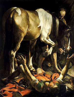 Wall Art - Painting - Conversion on the Way to Damascus by Caravaggio by The Luxury Art Collection