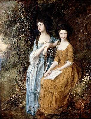 Elizabeth and Mary Linley Print by Thomas Gainsborough