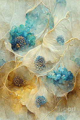 Wall Art - Digital Art - Floral honeycomb pattern #4 by Sabantha