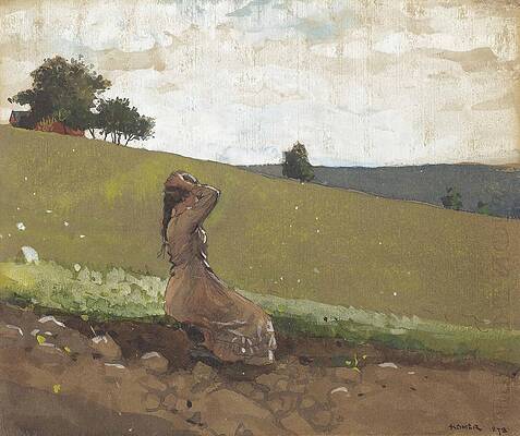The Green Hill Print by Winslow Homer