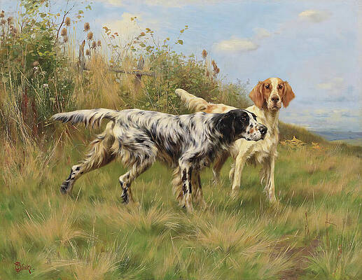 Wall Art - Painting - Two English Setters by Thomas Blinks