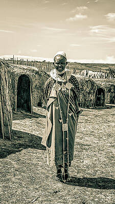 Wall Art - Photograph - Portrait Young Maasai Woman Ngorongoro 4134 by Neptune Images