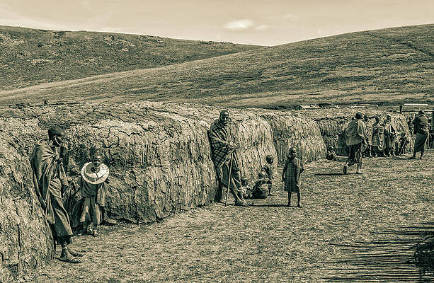 Wall Art - Photograph - Maasai Village Ngorongoro Tanzania 4159 by Neptune Images