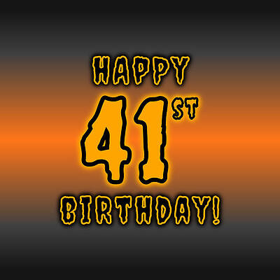 [ Thumbnail: 41st Halloween Birthday - Spooky, Eerie, Black And Orange Text - Birthday On October 31 Acrylic Print ]