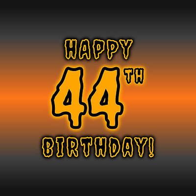 [ Thumbnail: 44th Halloween Birthday - Spooky, Eerie, Black And Orange Text - Birthday On October 31 Sticker ]