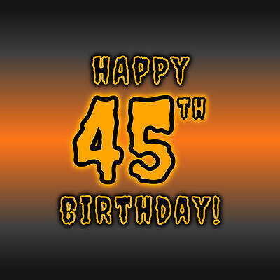 [ Thumbnail: 45th Halloween Birthday - Spooky, Eerie, Black And Orange Text - Birthday On October 31 Jigsaw Puzzle ]