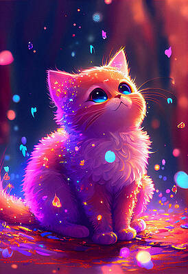 Cute Cat #2 by SampadArt Gallery