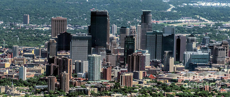 Wall Art - Photograph - Downtown Minneapolis Minnesota Aerial Cityscape #5 by David Oppenheimer