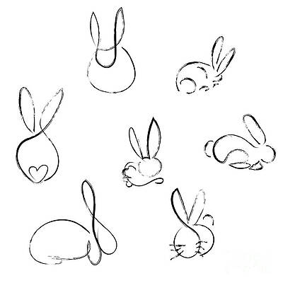 Rabbit Line Sketch by Remy Francis Rabbit Line Sketch by Remy Francis
