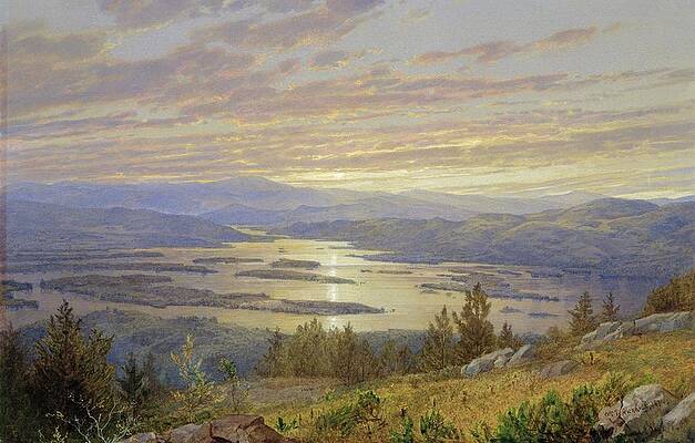 Wall Art - Painting - Lake Squam from Red Hill #6 by Master Style