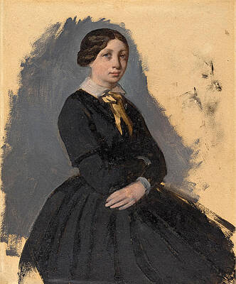 Young Woman in Black Print by Edgar Degas